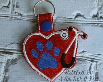 Items similar to Stethoscope with Paw Print Heart on Etsy