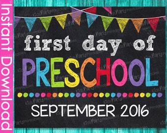 first day of kindergarten sign free