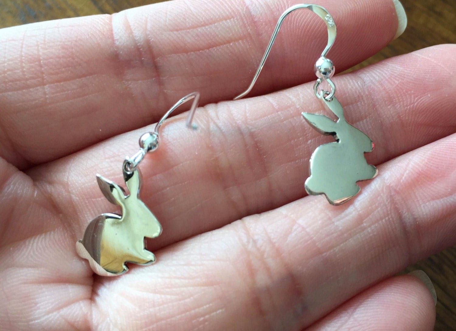 925 Sterling Silver bunny earring rabbit Stud Earrings