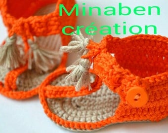 Flip-flops orange for small babies. To order only.