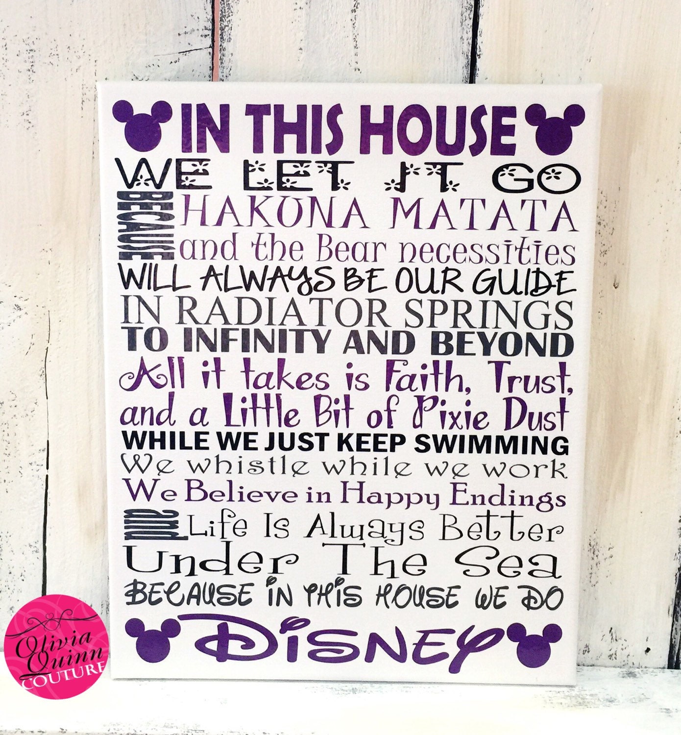 Disney House Rules Sign We Do Disney Quotes By Oliviaquinncouture