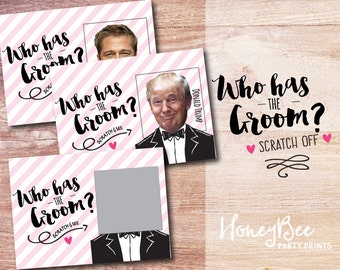 Who has the Groom? Scratch off Bridal Shower Game. Funny Bridal Shower Game