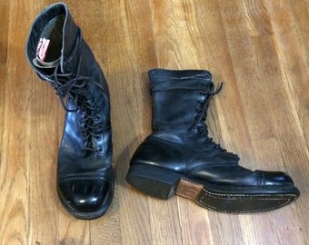 Sz 10 1950's Paratrooper Jump Boots Vintage Combat Boots