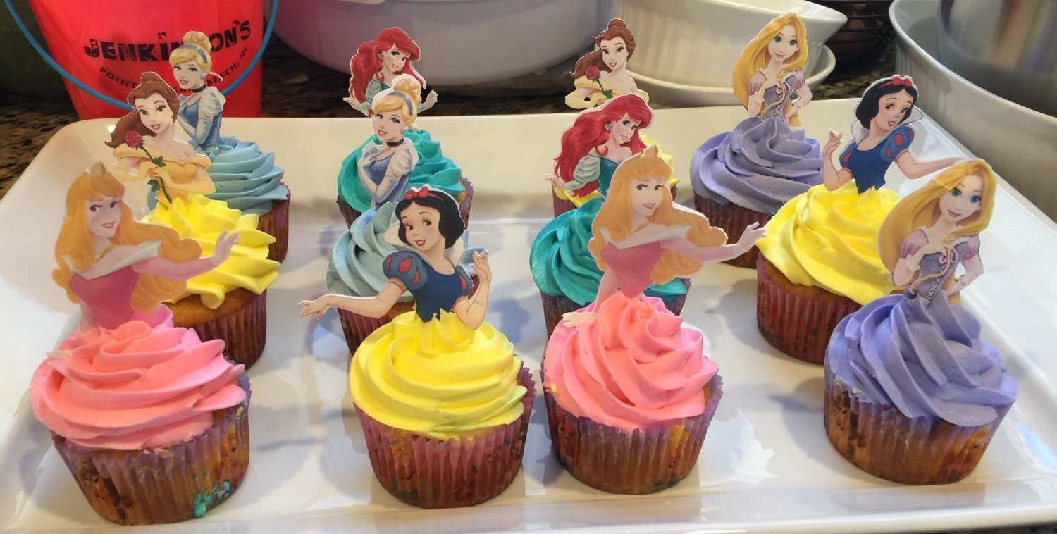 24 Princess cupcake toppers