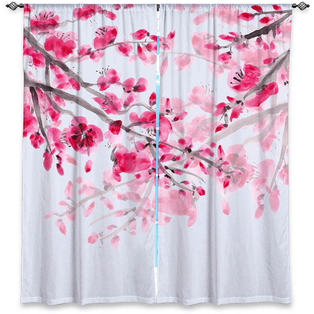 Cherry Blossom Curtains floral curtain by ArtfullyFeathered