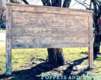 Poppets + Moon- Whitewashed Headboard- Most Popular-- Nautical, Grays, Bohemian. Driftwood. Reversible. We Ship- King, Queen, Full, Twin