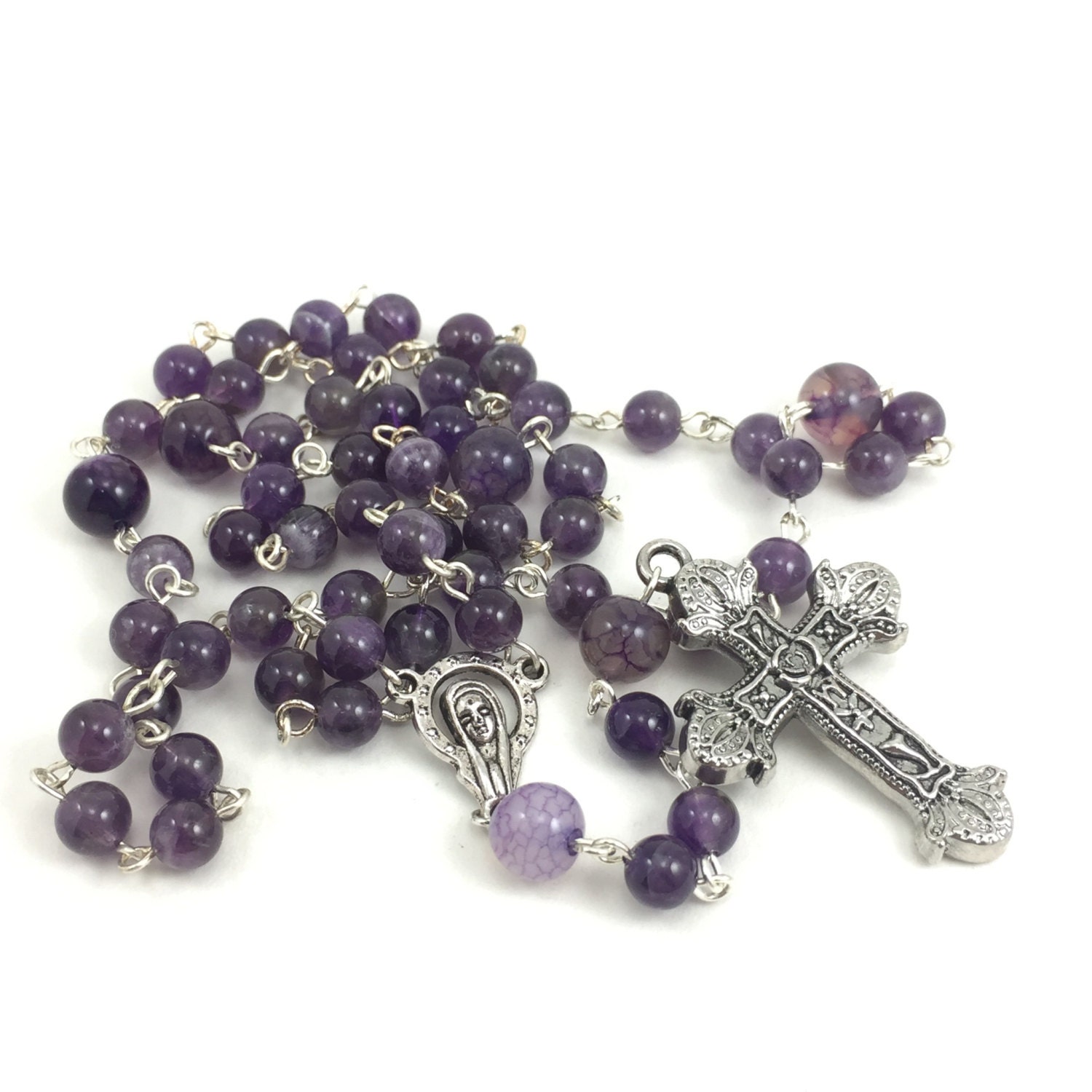 Amethyst Rosary Purple Rosary Gemstone Rosary