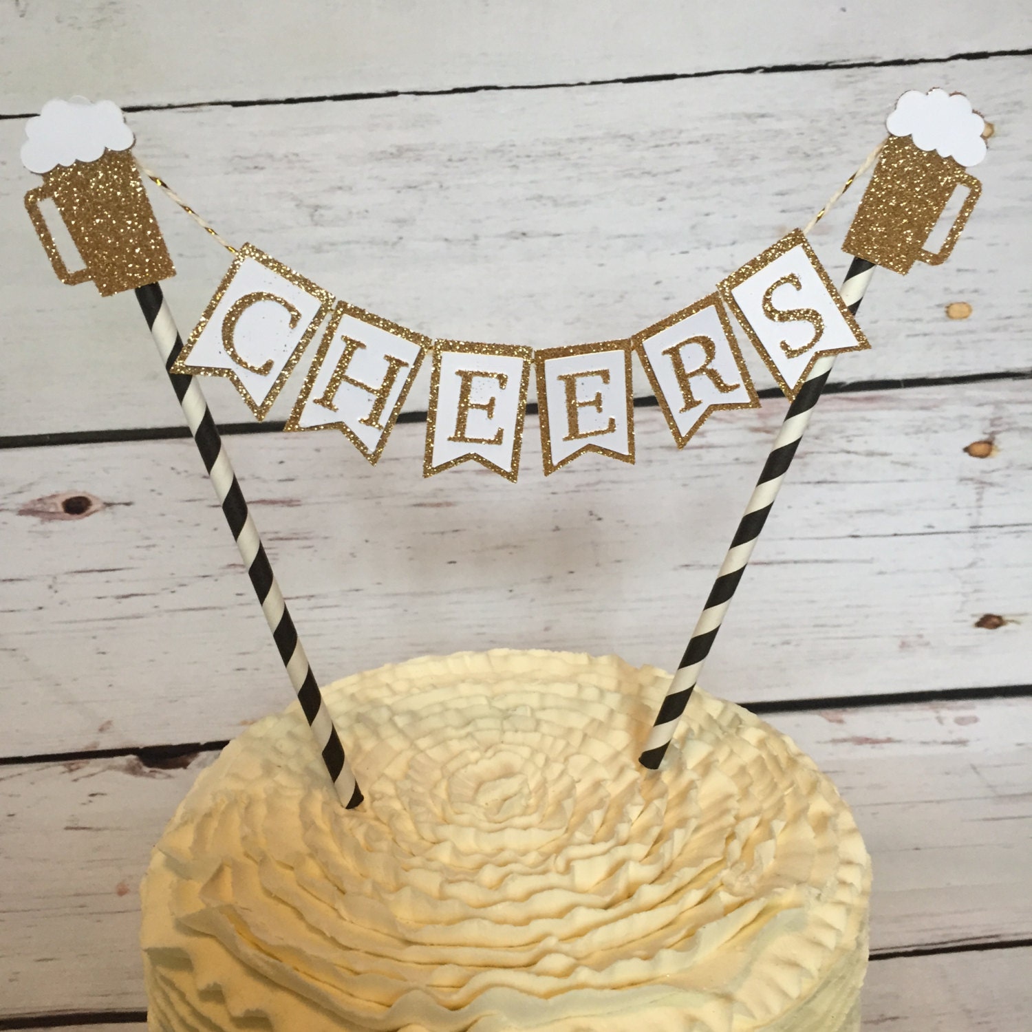 Beer mug cake topper 21st birthday 30th by GoldenArrowBoutique