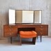 1970’s mid century Meredew 3 mirror dressing table with matching stool