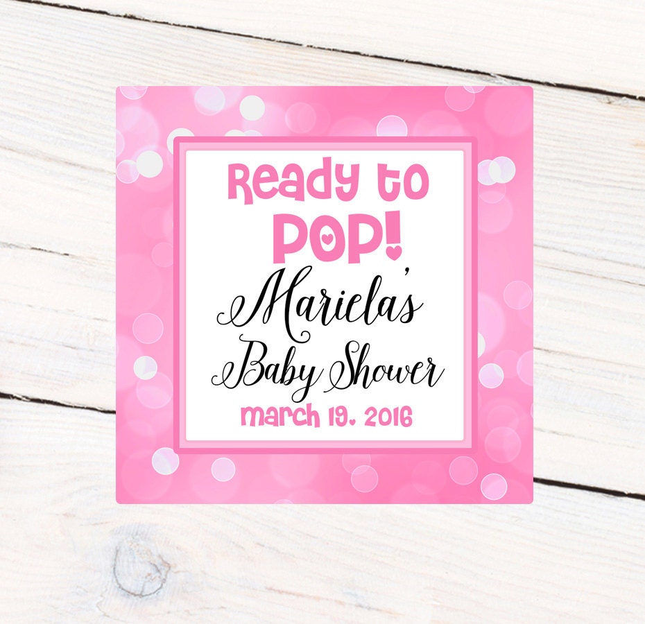 Ready to POP Square Labels Baby Shower Personalized Sticker