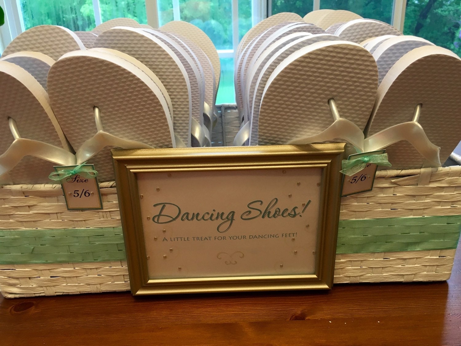 Wedding Reception Flip Flops & Basket for your guests