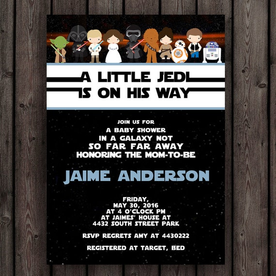 Star Wars Baby Shower Invitation Starwars Invitation Star