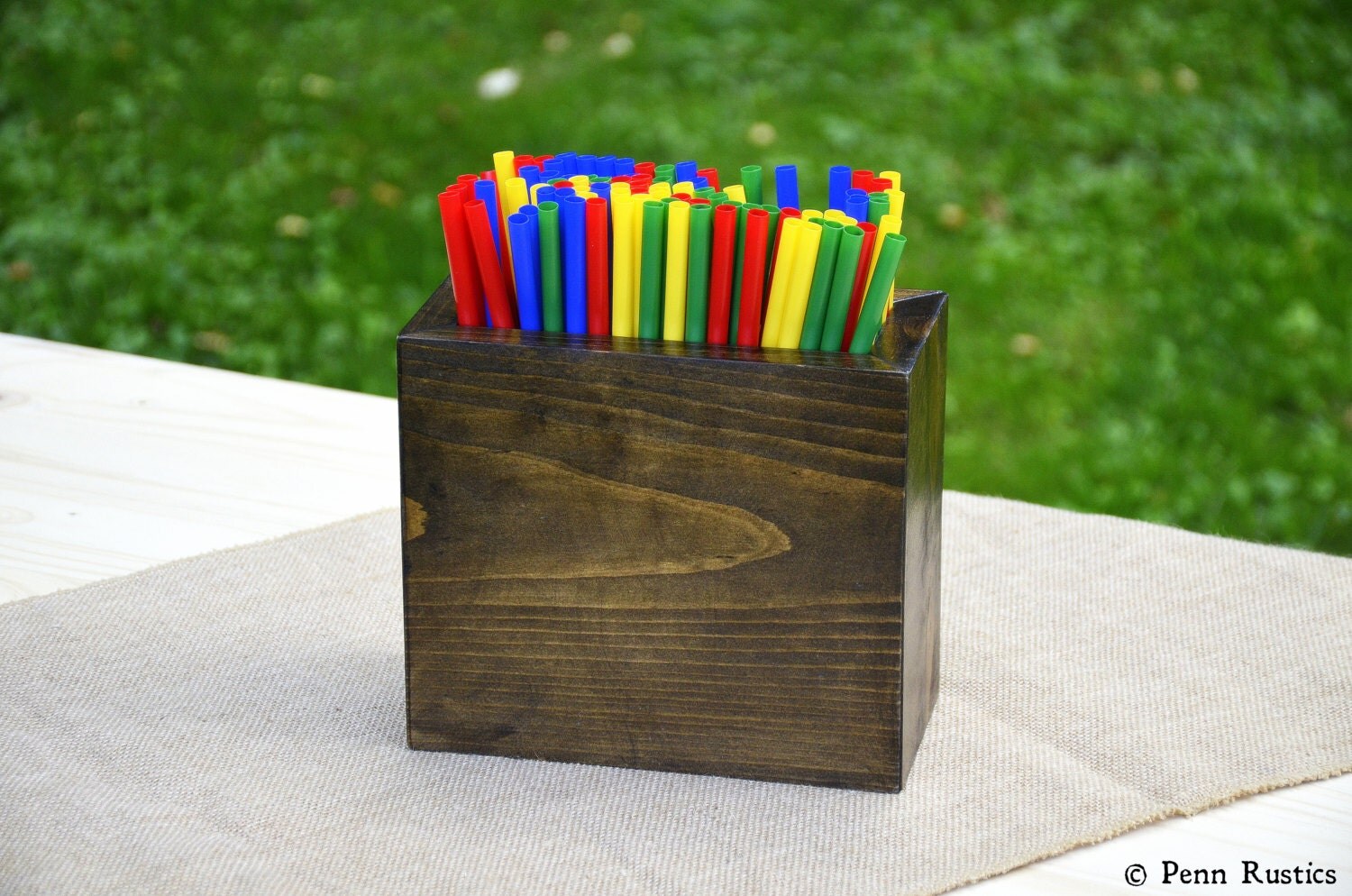 Everyday Rustic Wood Straw Holder
