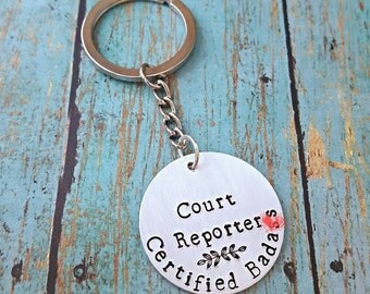 Court Reporter - Keychain - Court Reporting - Steno - Stenographer - Shorthand - CSR - RPR - Reporter - Captioner - CART Writer