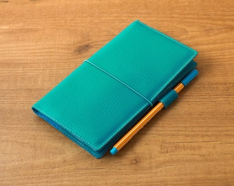 Turquoise Hobonichi Weeks cover, Travelers notebook, Fauxdori cover, Vegan Midori, Notebook cover, Planner cover
