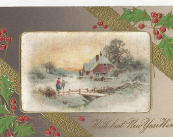 Beautiful 1910 Christmas Greetings Postcard by COLLECTORSCENTER