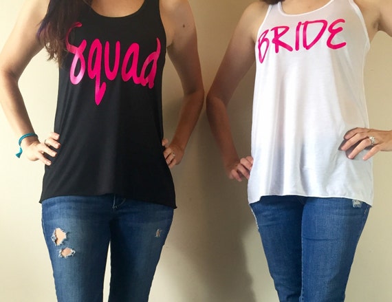 bride and squad bachelorette shirts