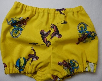 curious george diaper cover or shorts----curious george cake smash---curious george birthday---fits boys and girls