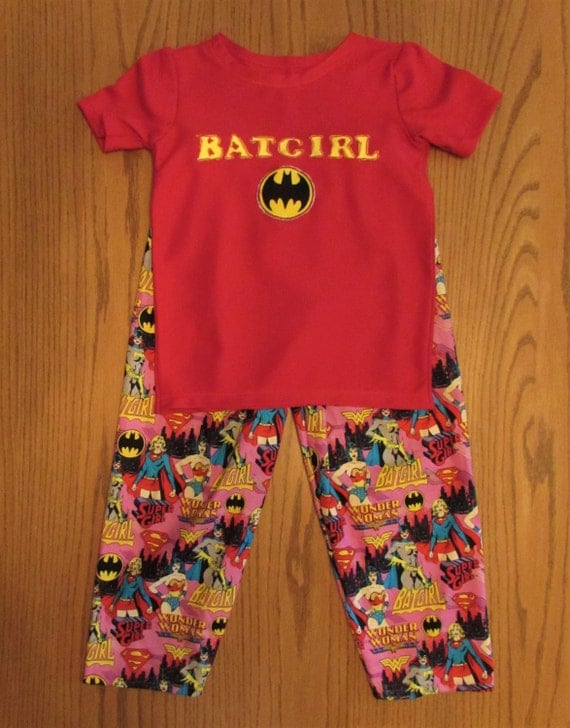 Batgirl pajamas,super hero pajamas,super girl pajamas,toddler super hero,wonder woman pajamas,super hero,toddler super girl
