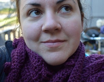 Handmade Crochet Tentacle Scarf in Purple