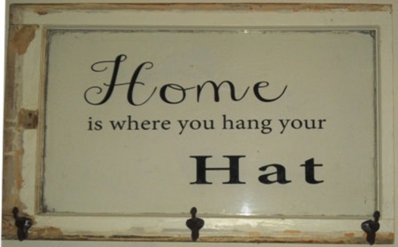 items-similar-to-vintage-old-window-hat-rack-with-vinyl-quote-home-is