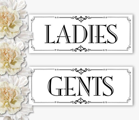 Restroom Signs Ladies Gents Bathroom Signs by PrintablePixels