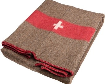 Couverture Militaire Style US En Laine - Olive 150x210 Cm - Parfaite Pour Le Bushcraft Et Camping