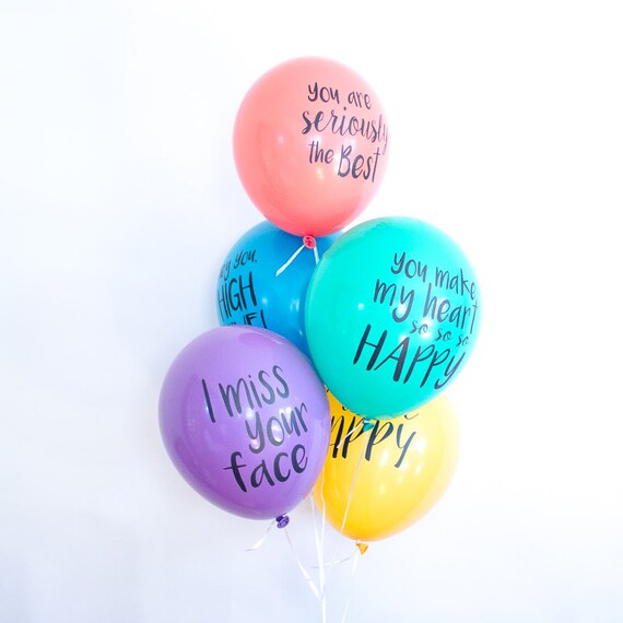 Assorted Balloon Note Five Pack Message Balloon Printed