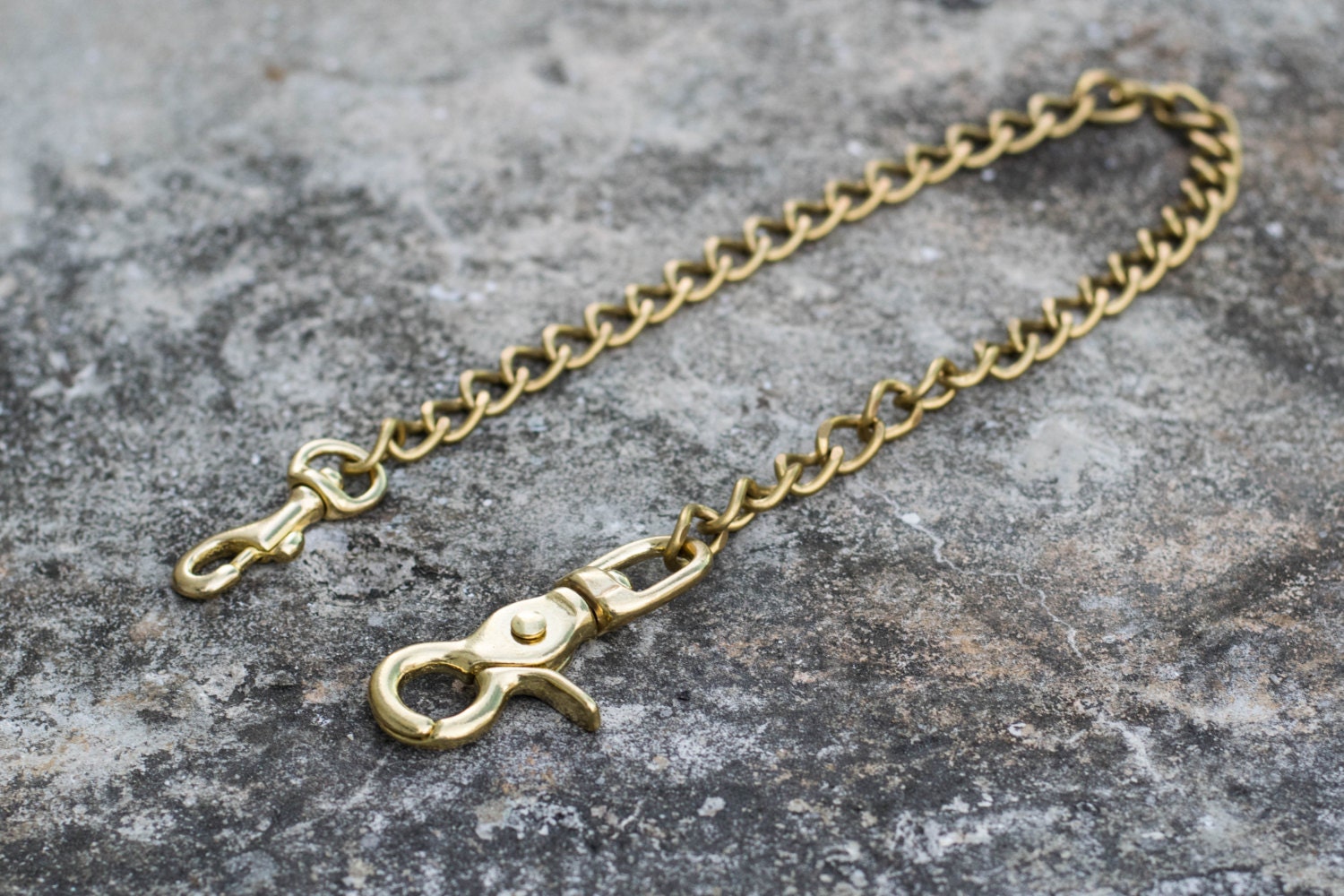 Solid Brass Wallet Chain with Trigger Snap