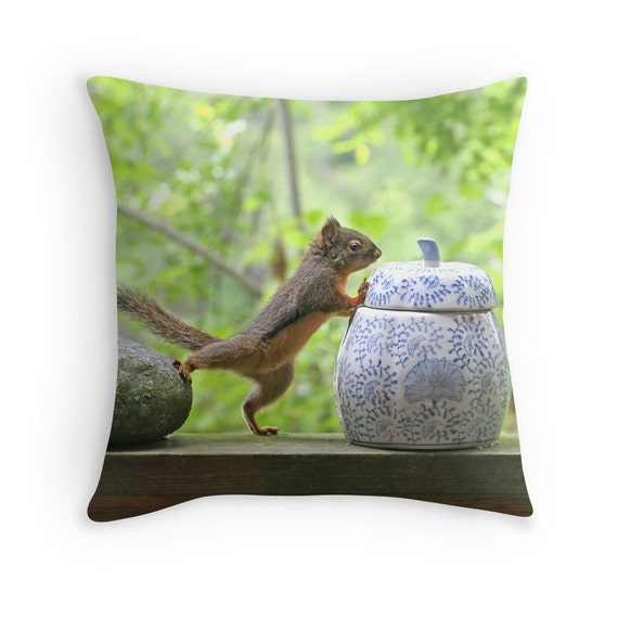 Squirrel Cushion Woodland Pillow Cute Animal Pillow