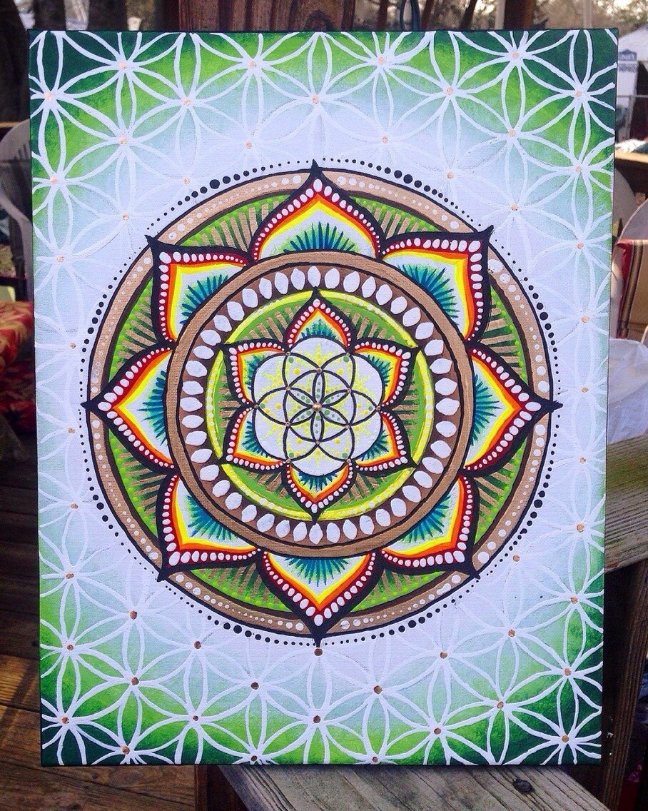 Green Seed of Life Mandala by FromAylaWithLove on Etsy Green Seed of Life Mandala by FromAylaWithLove on Etsy