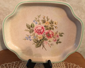 1980's Avon made in England Metal Flower Tray