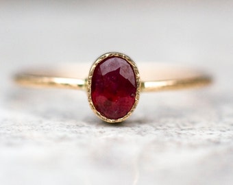 Ruby Ring in 14k Gold, Ruby Engagement Ring, July Birthstone, Anniversary