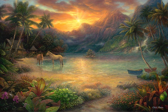 paradise scenery paintings