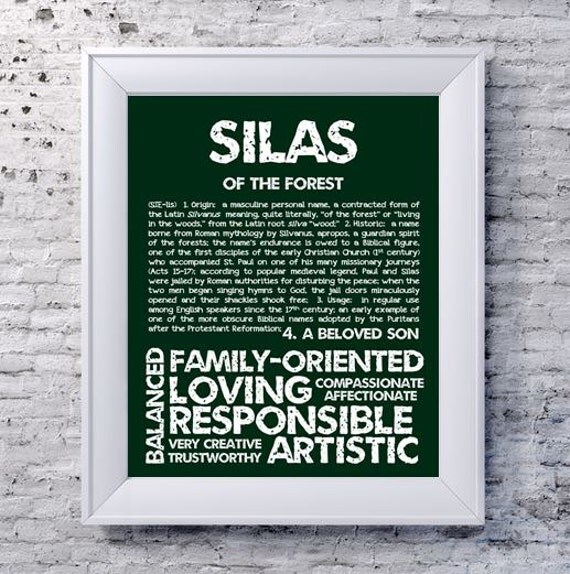 SILAS Personalized Name Print / Typography Print / Detailed