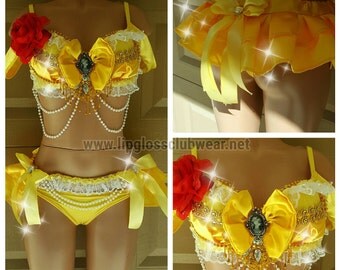 Belle Costume, Rave Costume, Rave Wear- Theme Wear- Dance - Costume - Halloween Costume, Sexy Belle, Beauty & Beast