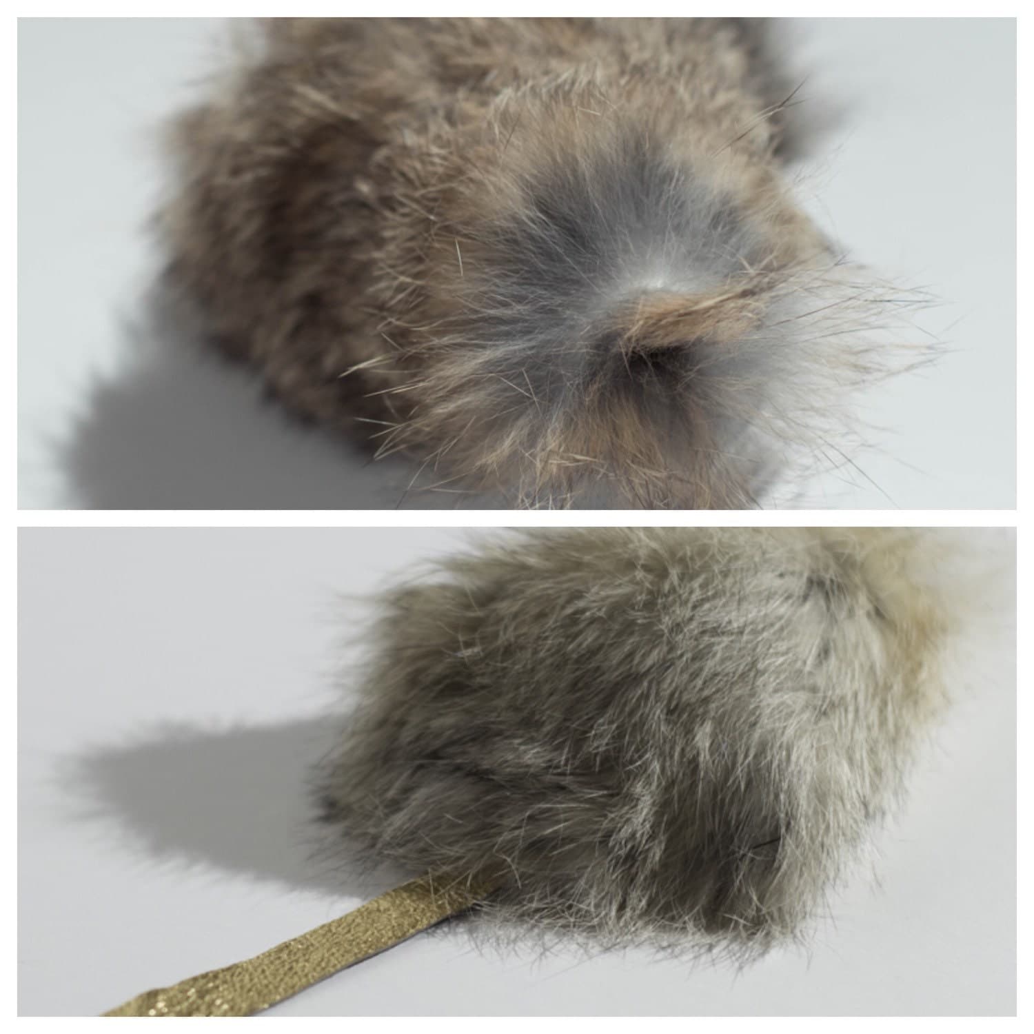 Rabbit Fur Mouse Shaped Dog Toy with Squeaker