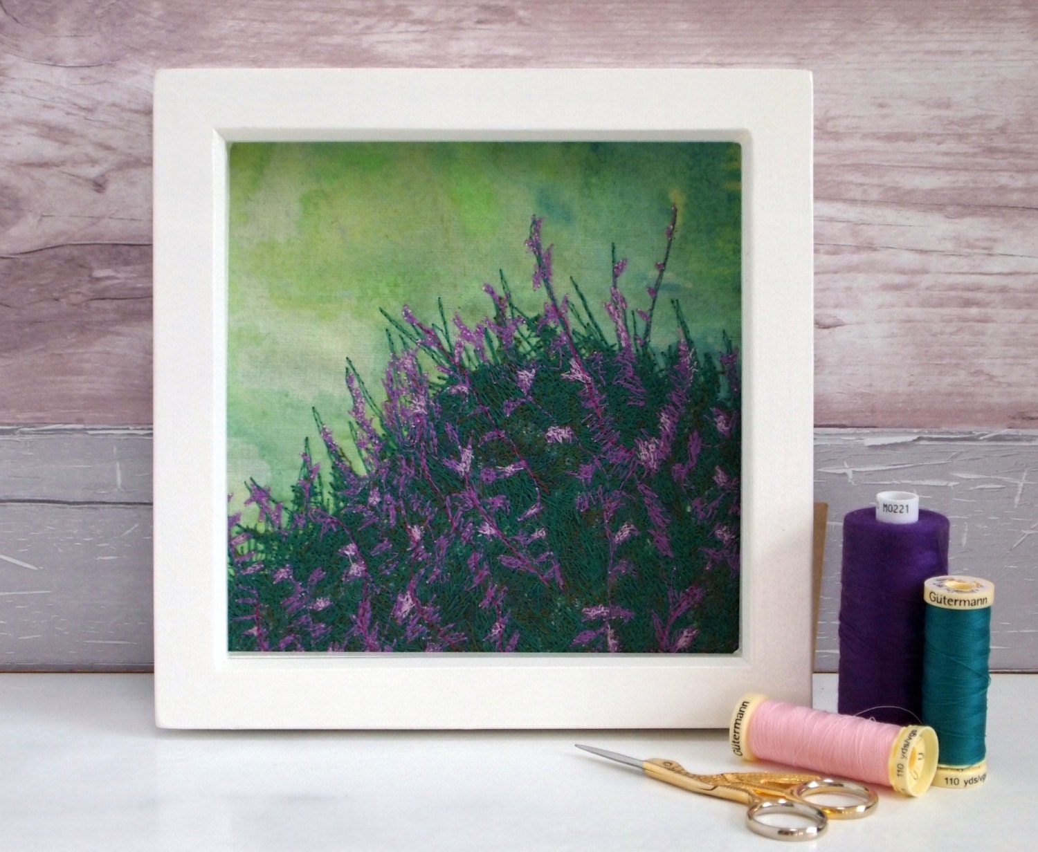 Original Embroidery Heather on Derbyshire Dale by CarlyGilliatt