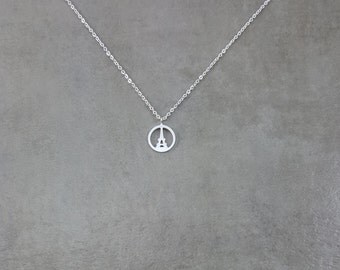 Eiffel Tower Paris France Silver 925 Plated Necklace in Gift Box Champ de Mars Gustave Eiffel Traveler