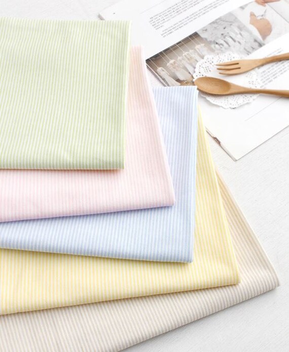 Stripe Cotton Knit Fabric, Cotton Stretchy Knit Fabric by Yard Width