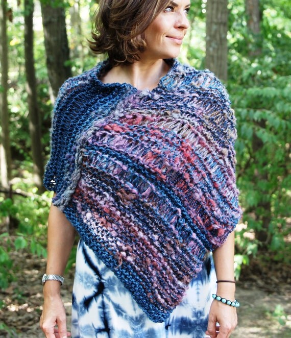 Bohemian Poncho Shoulder Wrap Scarf Asymetrical Cape