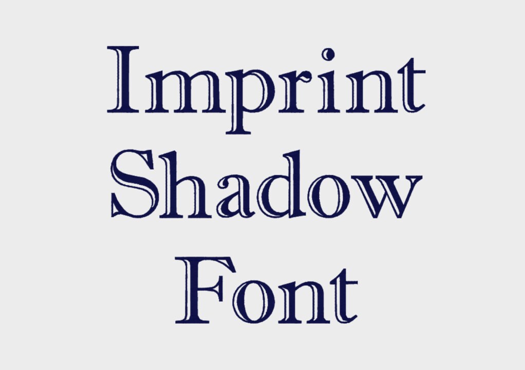 Imprint Shadow Embroidery Font in Multiple formats 1/2