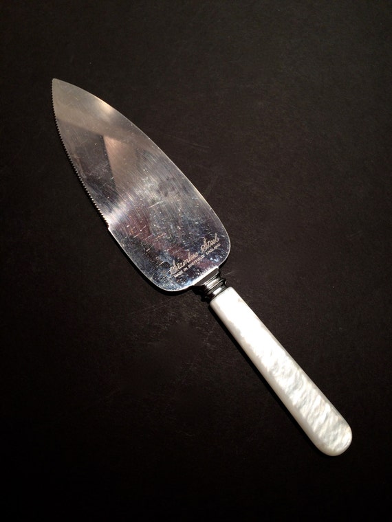Vintage SHEFFIELD Mother of Pearl Bakelite Wedding Cake Knife