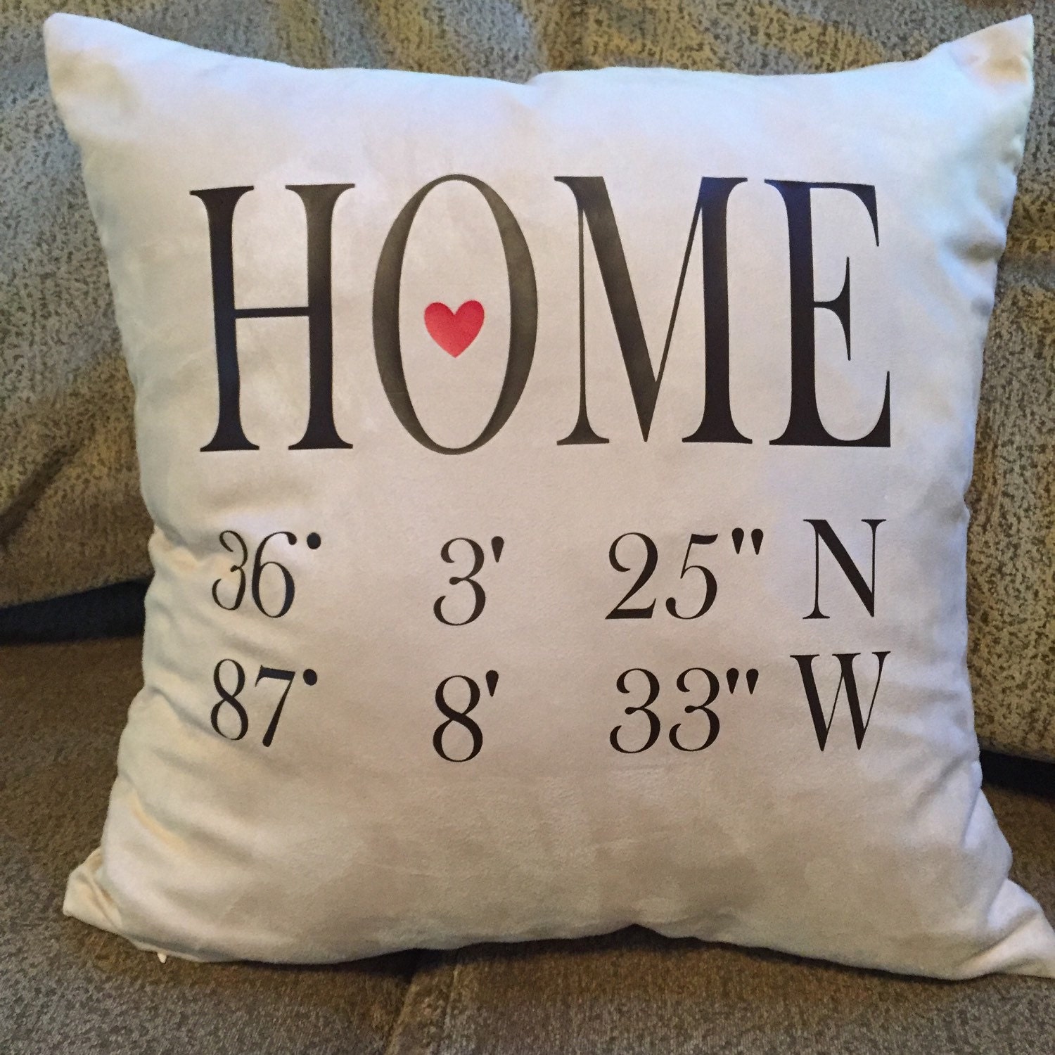 HOME GPS pillow Cover latitude and Longitude Decorative