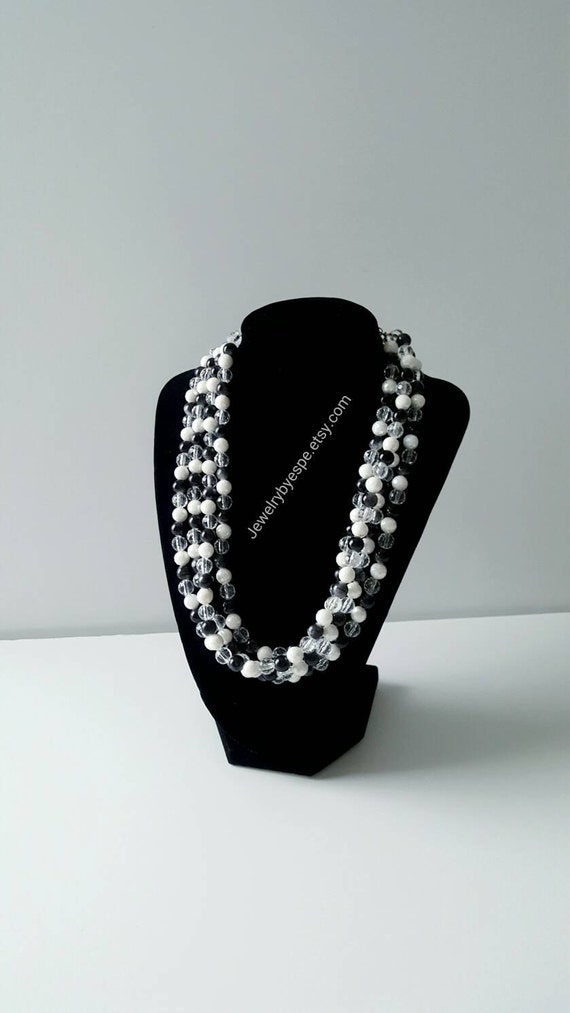 Black and White Necklace Statement Necklace Wedding Jewelry