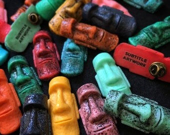 Moai Brooch, handmade in resin. Tiki, Tiki bar, Pin up, Easter Island, Polynesian, Vintage, Retro, pin