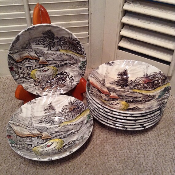 Staffordshire Yorkshire Ironstone Hand Engraved Bowls 4405