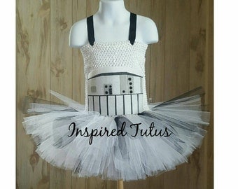 Stormtrooper tutu. Sizes newborn to girls 10/12. More Star wars characters available.