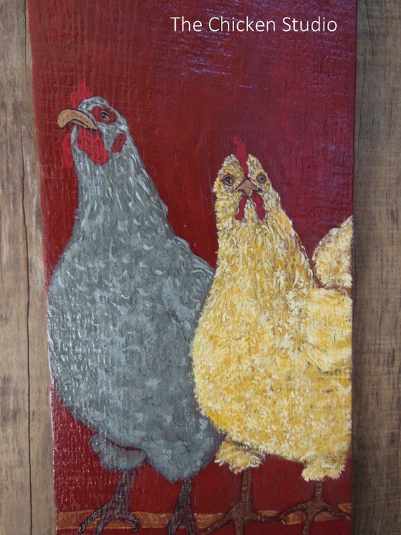 Chicken Art Chillin with my Peeps Chicken Coop Sign Chicken