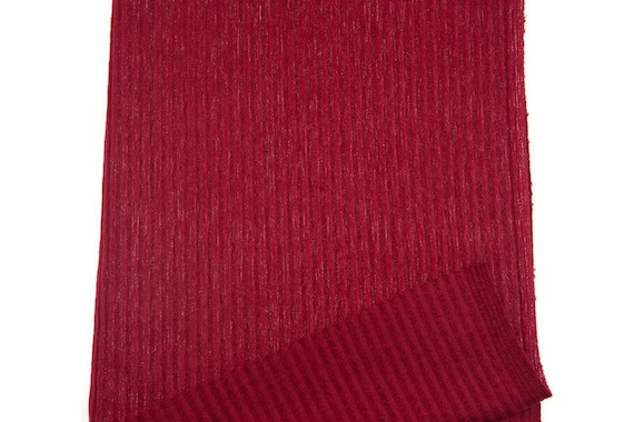 Red Shimmer Rib Sweater Knit Fabric by the Yard OSK00314
